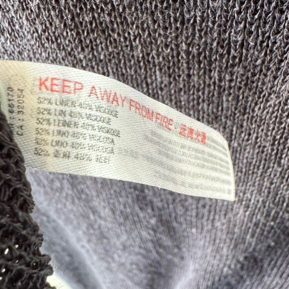 Free People Beach One Love Sweater Midi Cover-Up Dress Sz XS Black Linen Blend - Picture 6 of 7